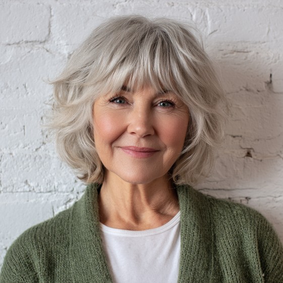 Chic Soft Grey Shag with Textured Layers