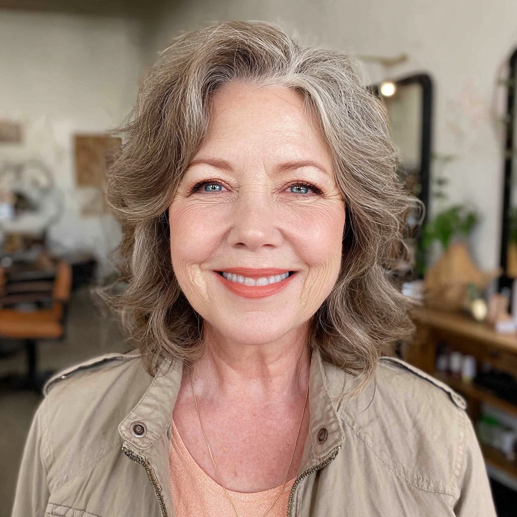 Chic Softly Textured Shoulder-Length Cut with Natural Waves