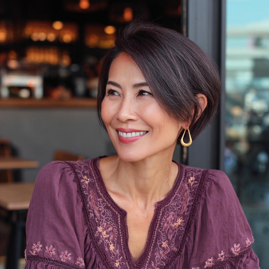 Chic Textured Asymmetrical Bob with Soft Layers