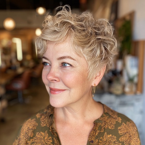 Chic Textured Crop with Playful Curls