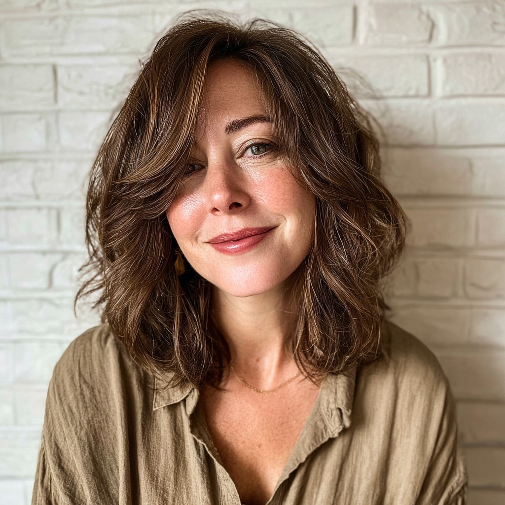 Chic Textured Long Bob with Soft Volume