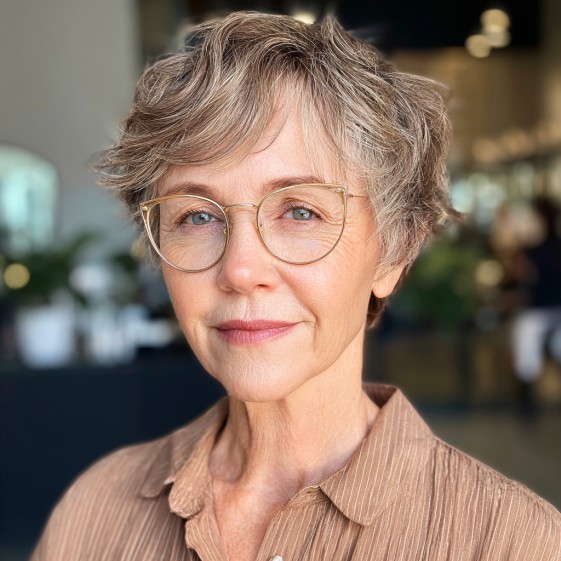 Chic Textured Pixie Cut with Soft Waves