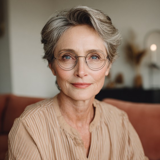 Chic Textured Silver Tapered Cut with Soft Volume