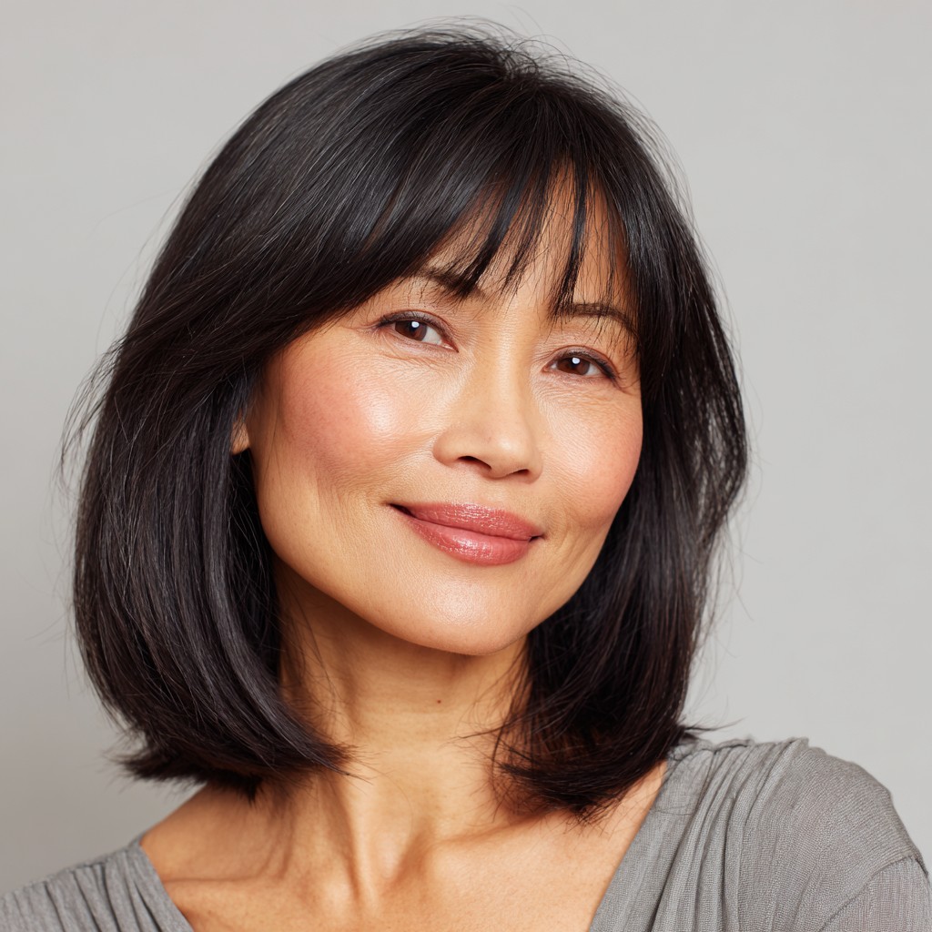 Classic Blunt Bob with Soft Bangs
