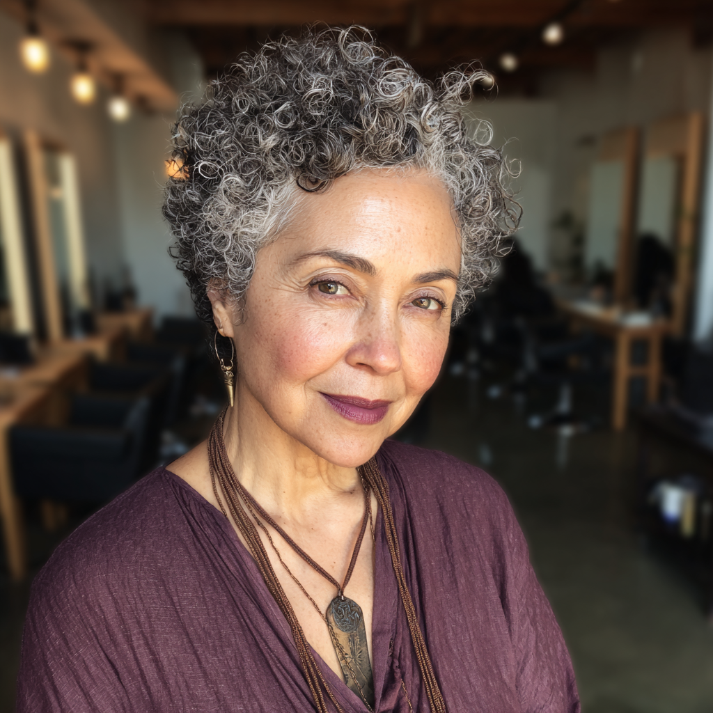 Curly Textured Pixie with Defined Curls