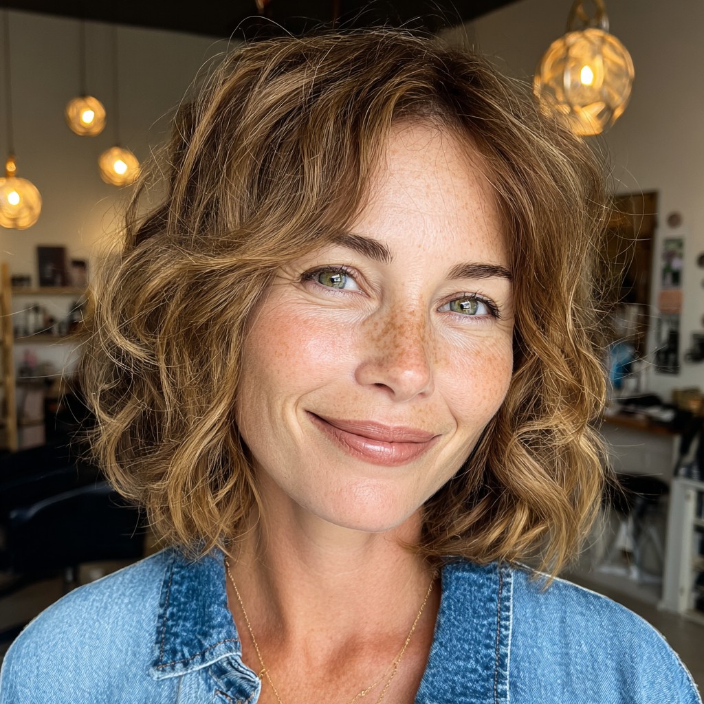 Effortlessly Chic Textured Lob with Soft Waves