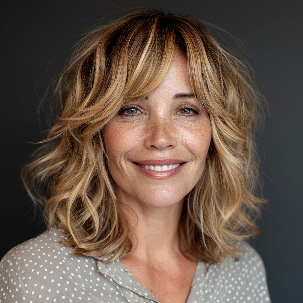 Effortlessly Textured Shoulder-Length Waves