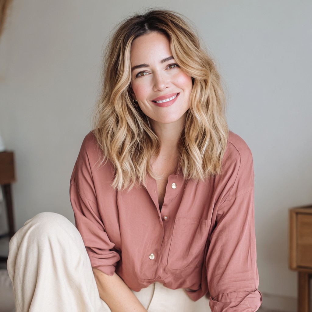 Effortlessly Tousled Medium-Length Waves