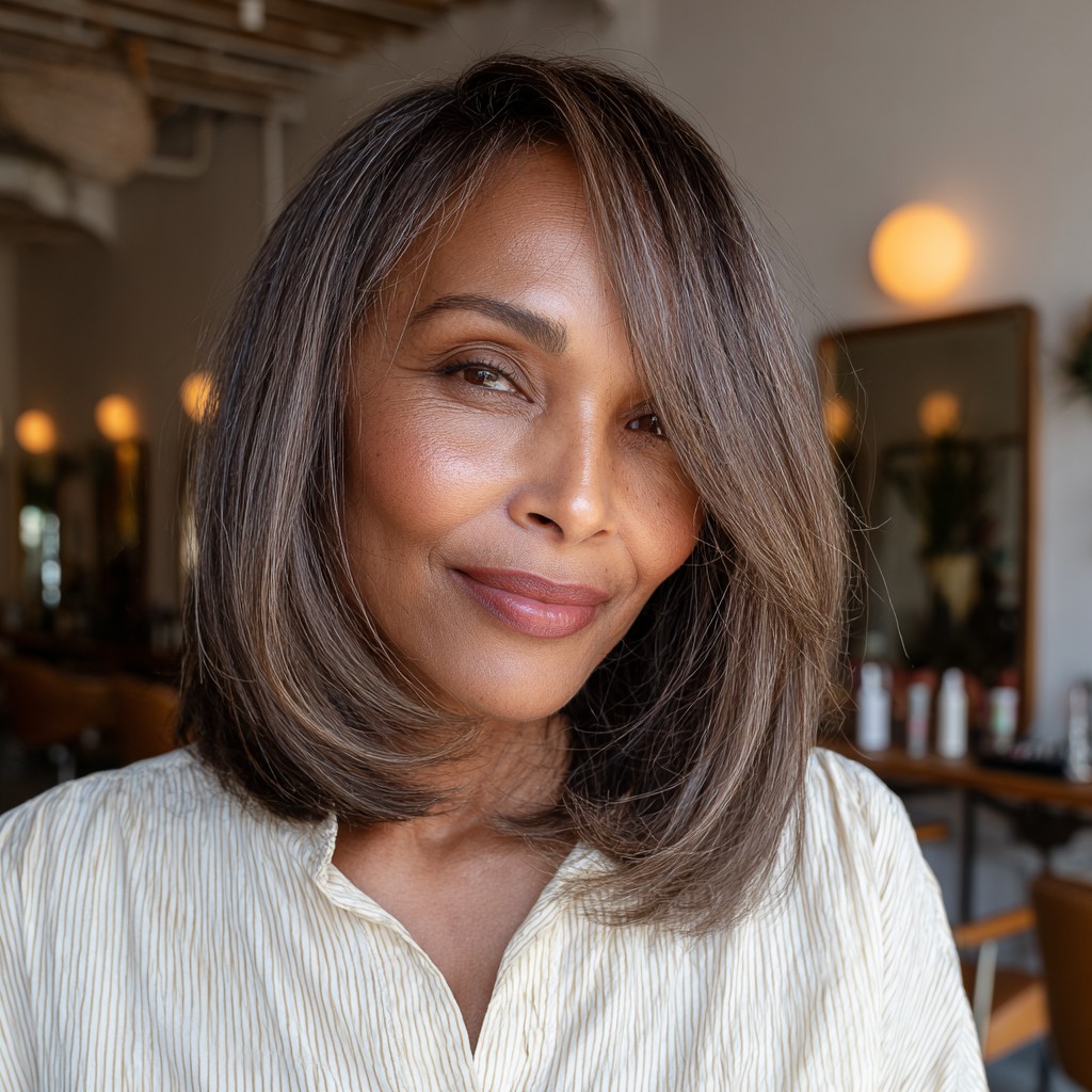 Elegant Face-Framing Long Bob with Soft Layers