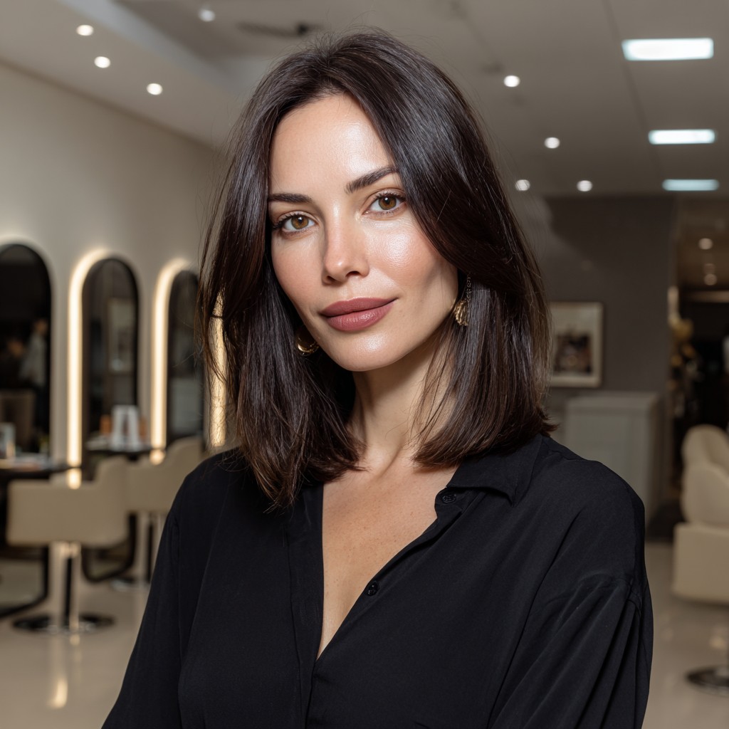 Elegant Long Bob with Subtle Textured Ends