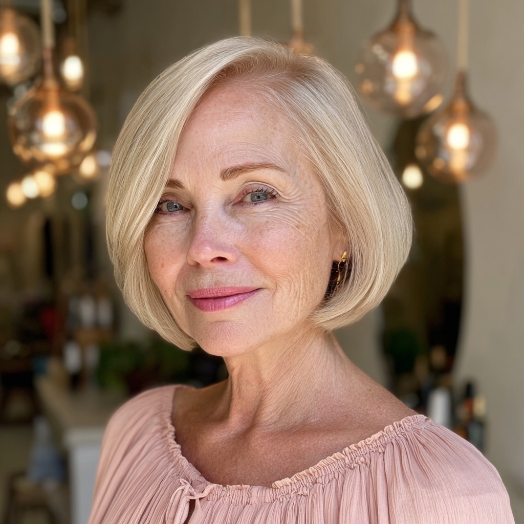 Elegant Soft Blunt Bob with Subtle Waves