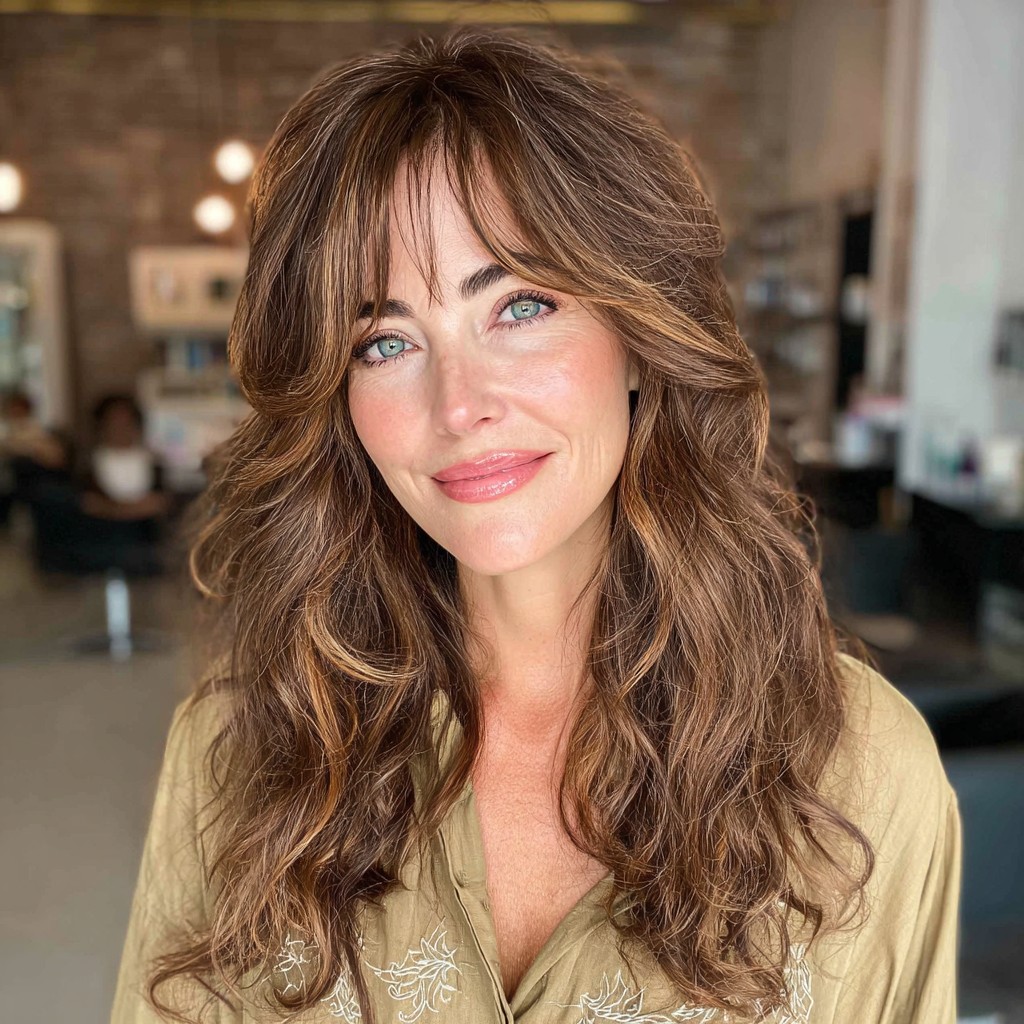Modern Long Layers with Light Brown Highlights