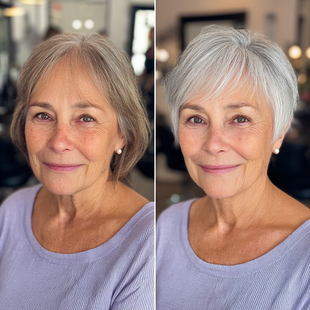 Modern Silver Pixie with Soft Feathered Layers