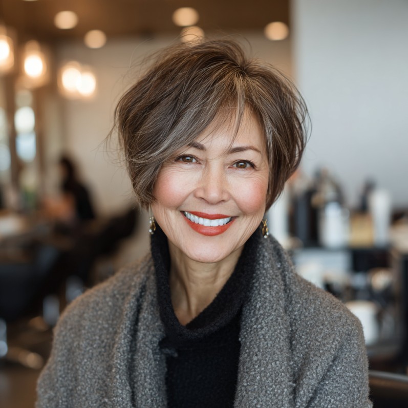 Modern Textured Bixie Cut with Soft Movement