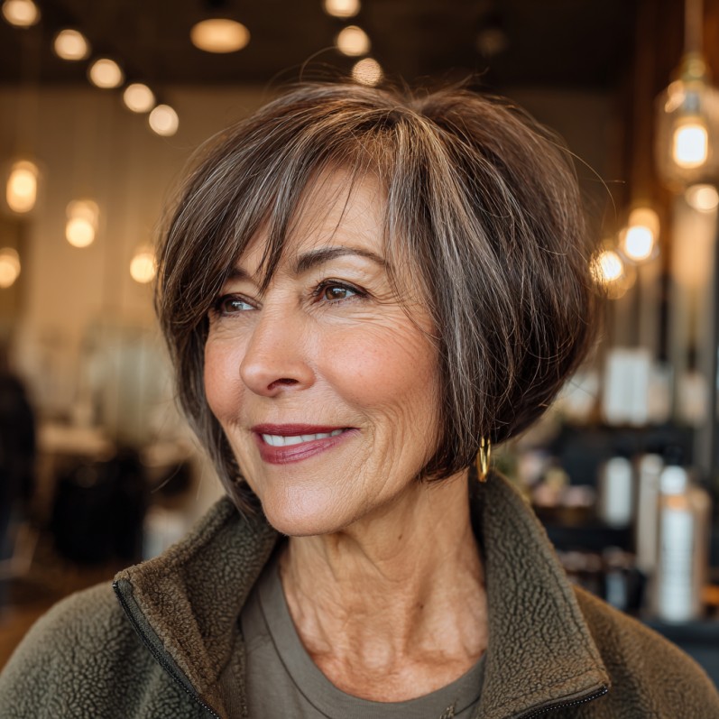 Modern Textured Bixie Cut with Subtle Highlights