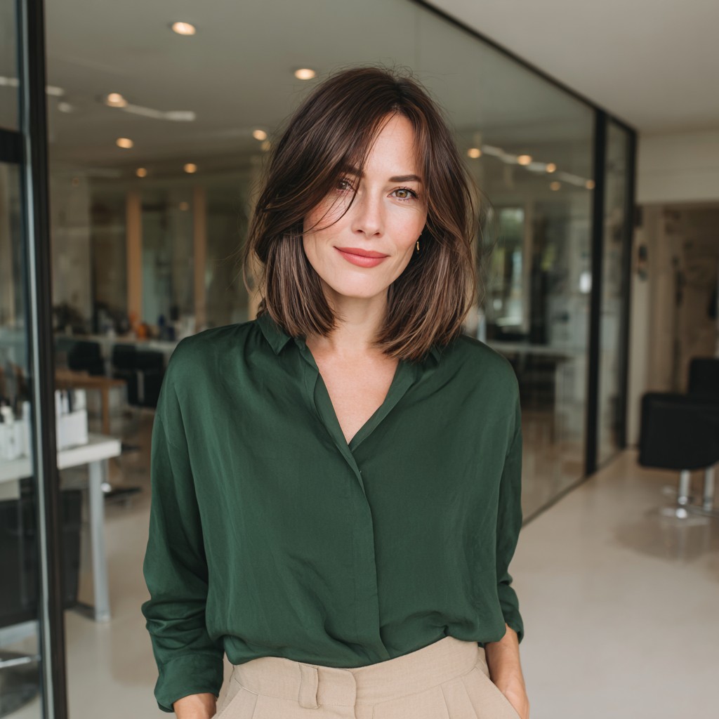 Modern Textured Long Bob with Subtle Layers