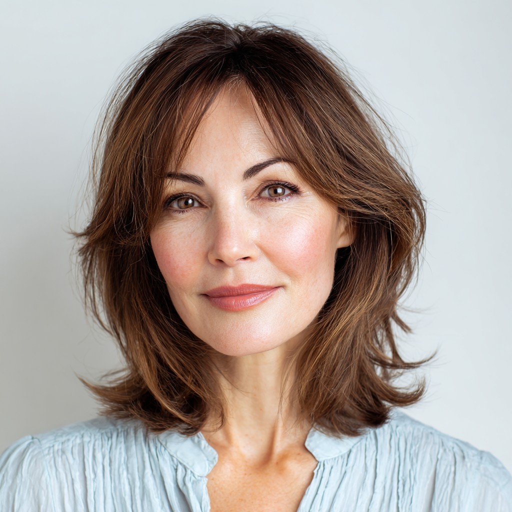 Modern Textured Shoulder-Length Cut with Face-Framing Layers