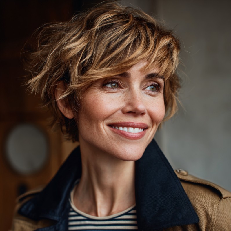 Playful Textured Bixie Cut with Soft Layers