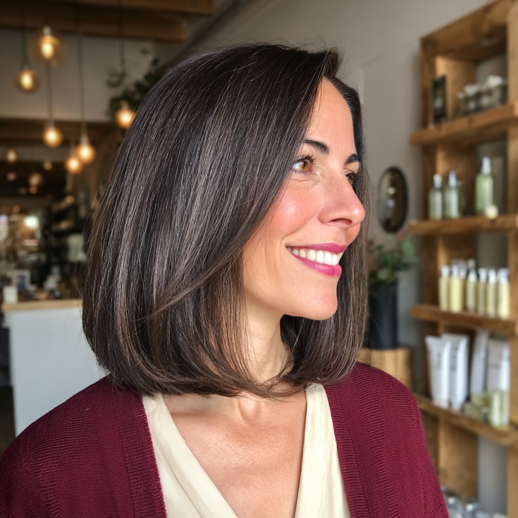 Polished Long Bob with Subtle Textured Ends