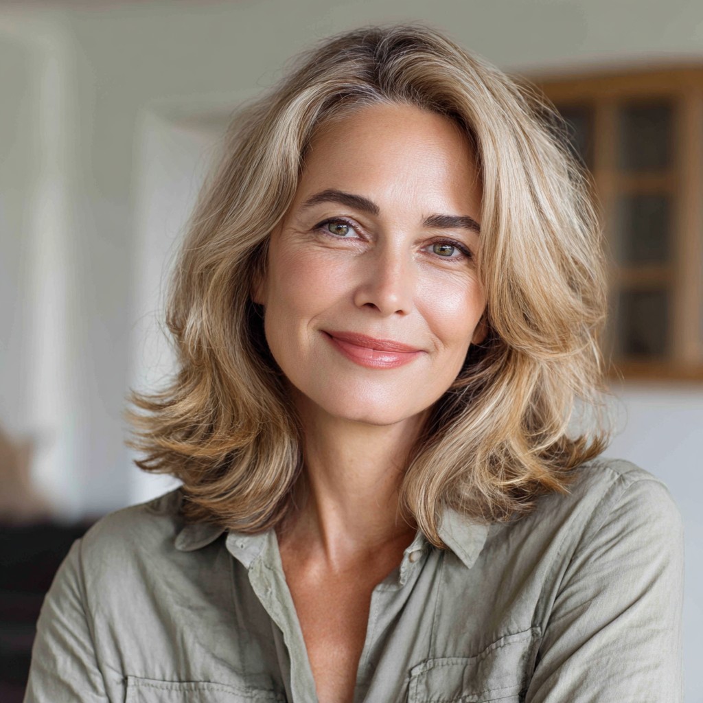 Softly Textured Long Bob with Gentle Volume