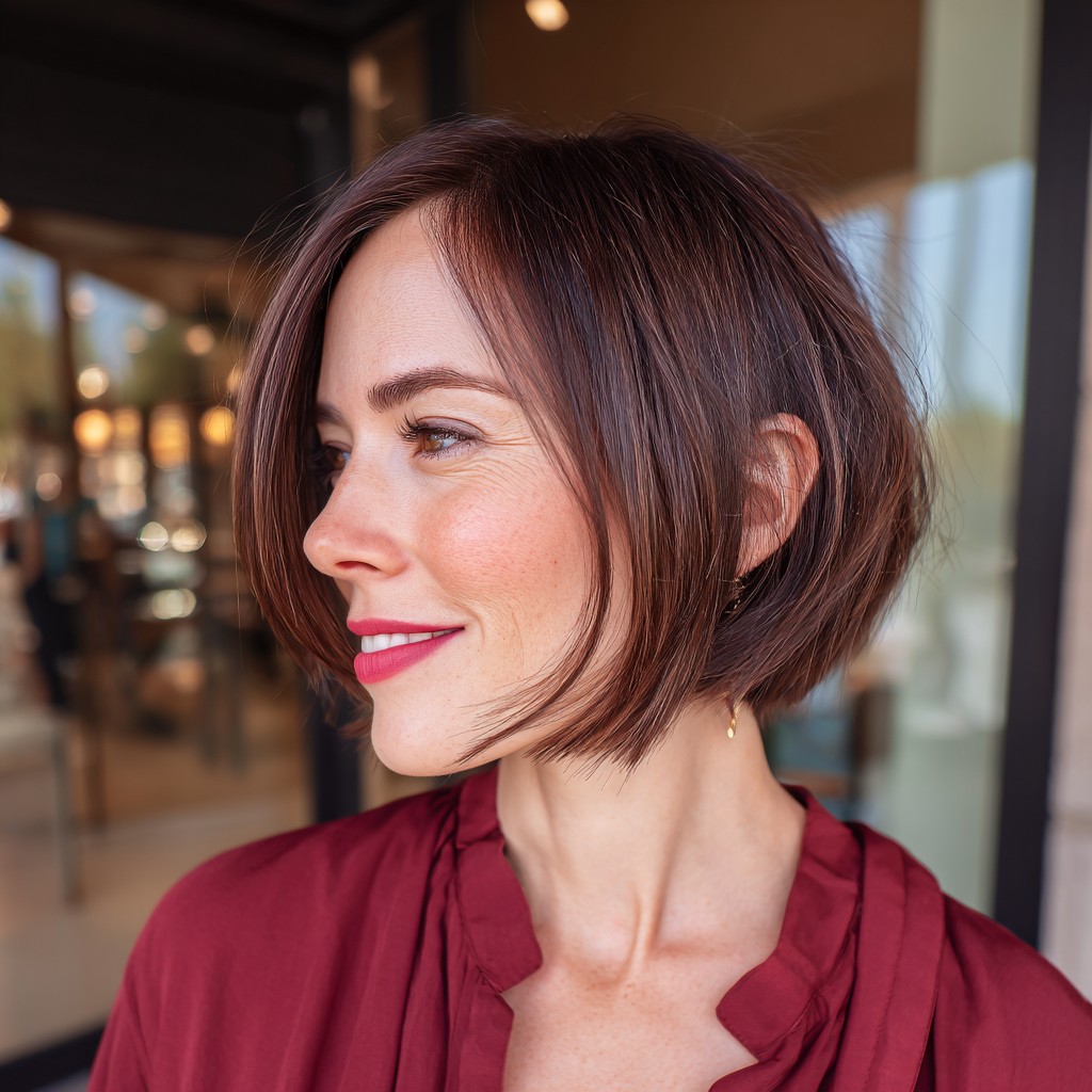 Stylish Angular Bob with Subtle Texture
