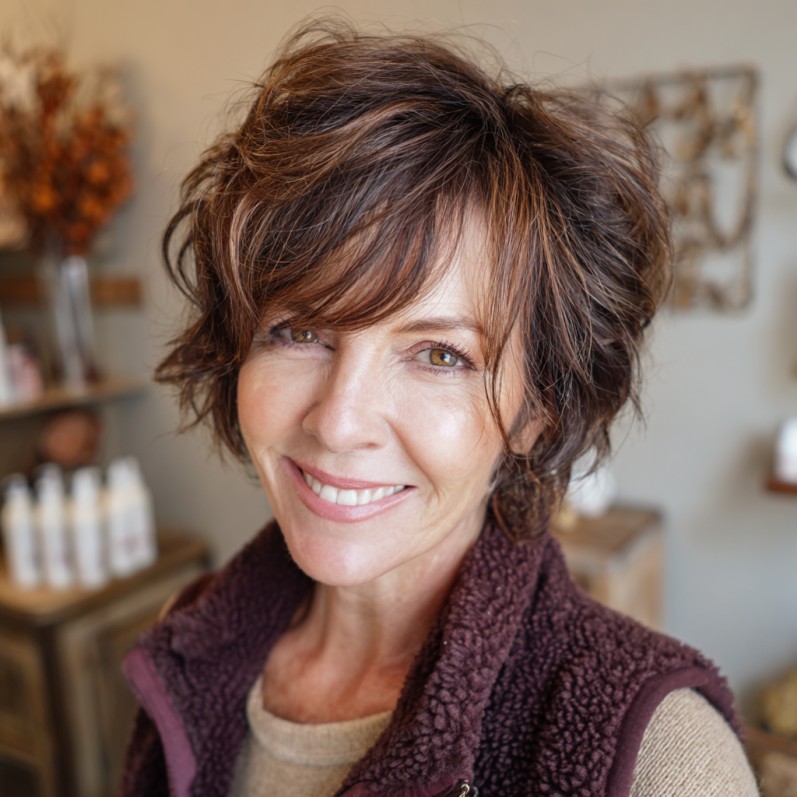 Textured Bixie Cut with Face-Framing Layers