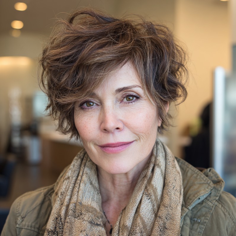 Textured Bixie Cut with Soft Volume and Natural Movement