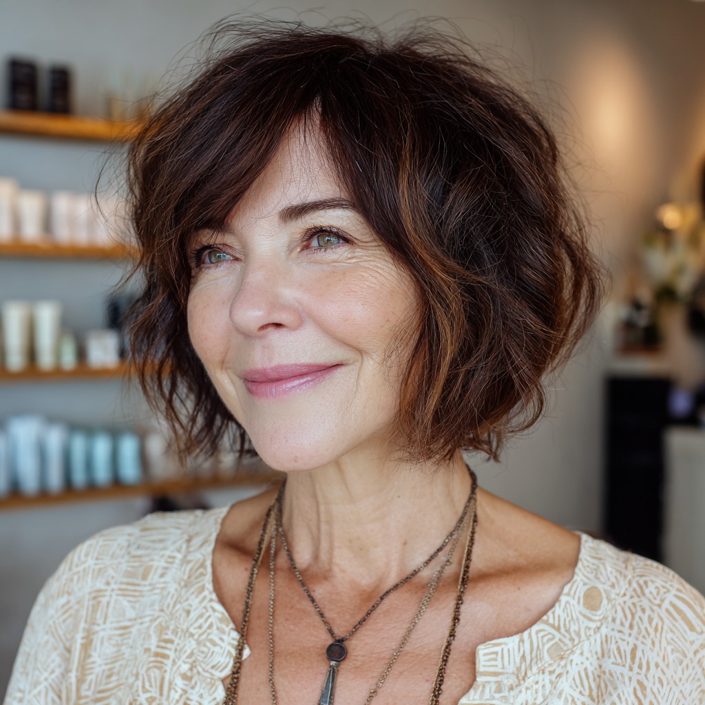 Textured Chin-Length Cut with Soft Waves