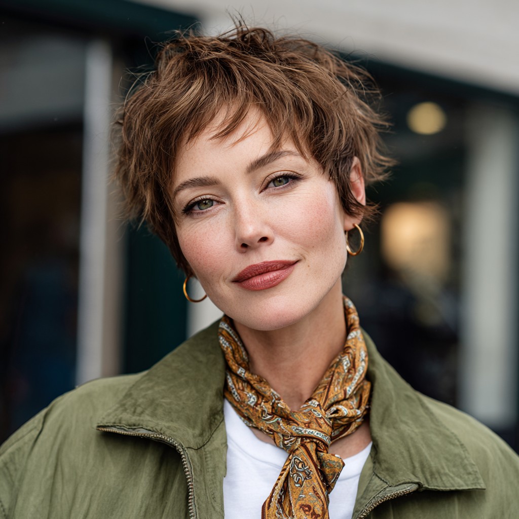 Textured Short Crop with Lived-In Layers