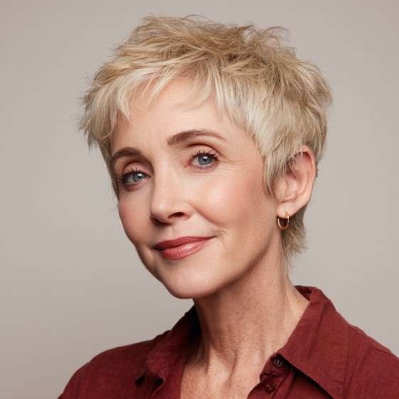 Textured Short Pixie Cut with Lifting Layers