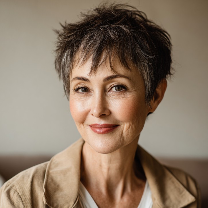 Textured Short Pixie Cut with Playful Layers