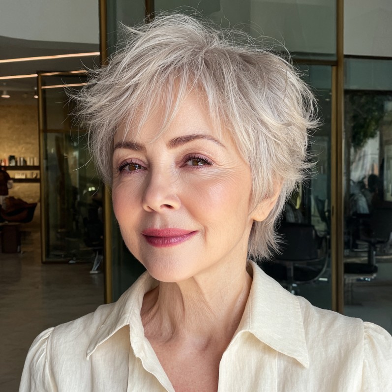 Choppy Textured Pixie Cut with Feathered Layers