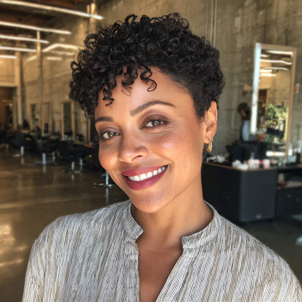 Textured Short Curly Cut with Defined Curls