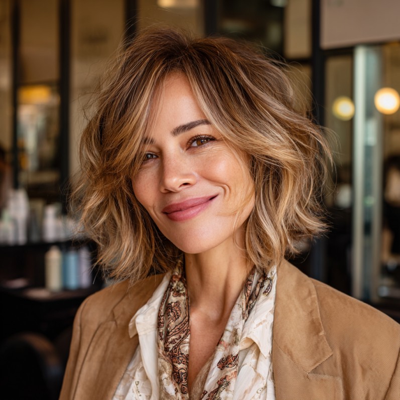 Chic Textured Bob with Soft Waves