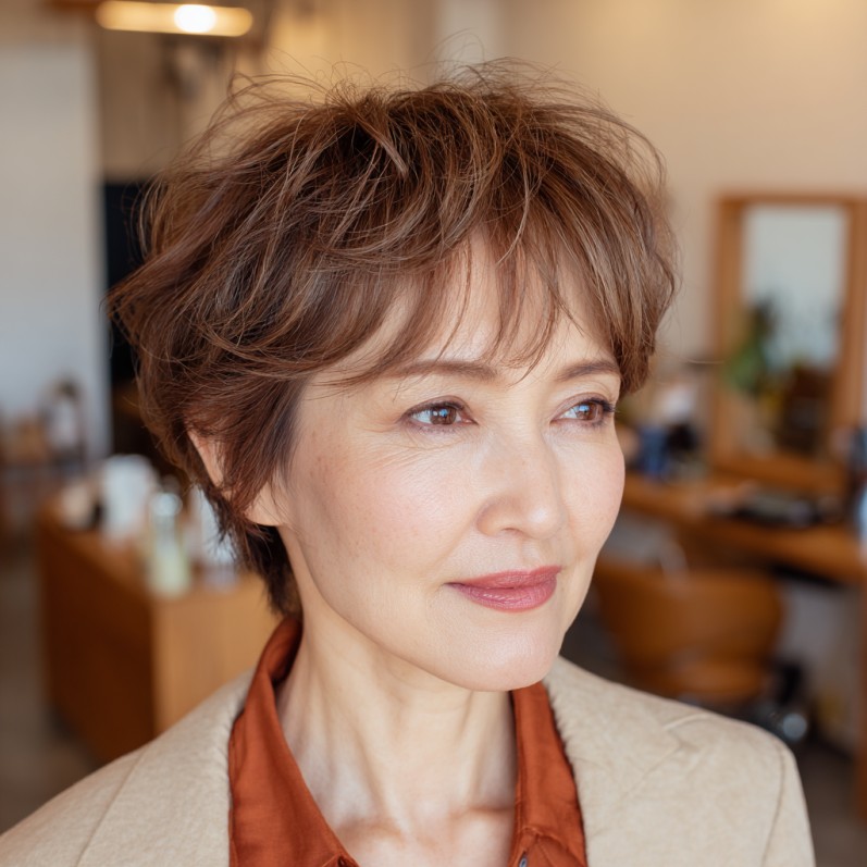 Textured Short Crop with Soft Layers