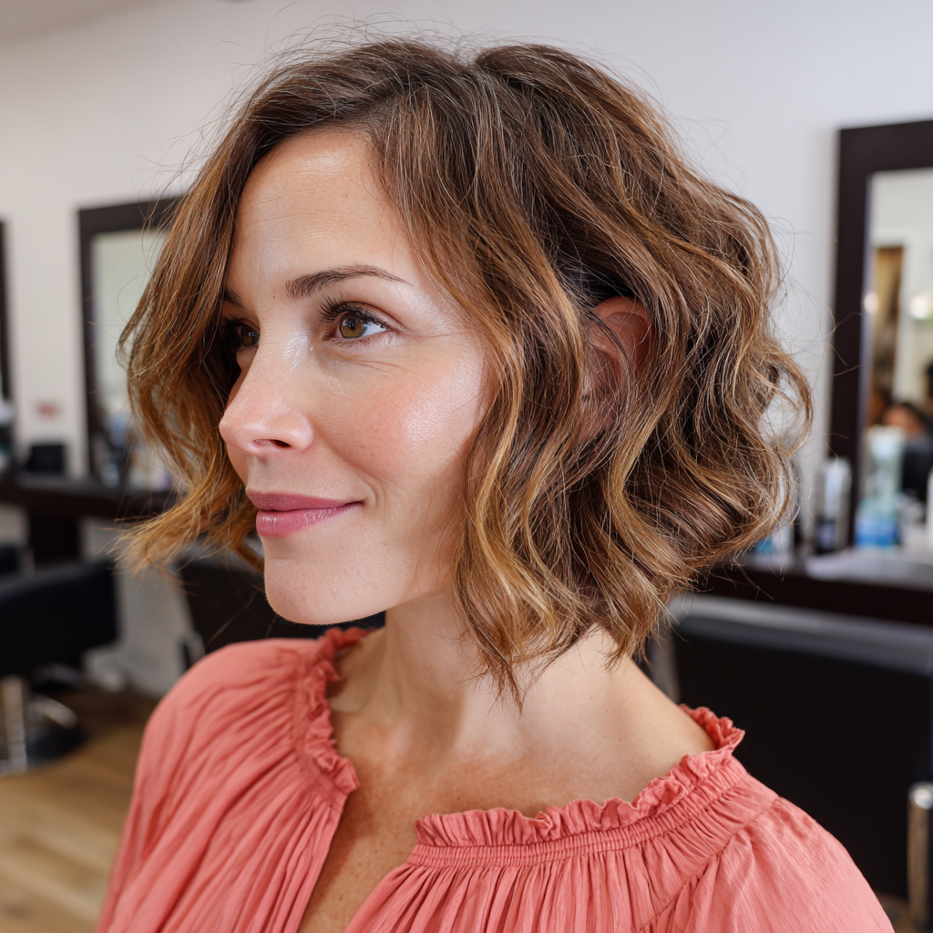 Charming Textured Lob with Soft Waves
