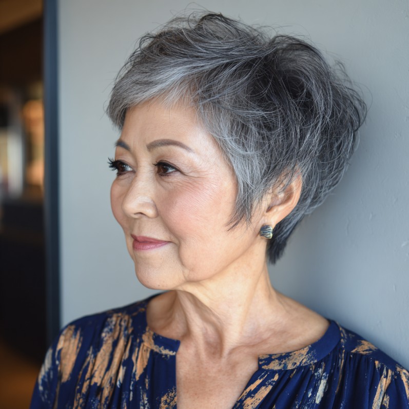 Chic Angular Pixie Cut with Textured Layers