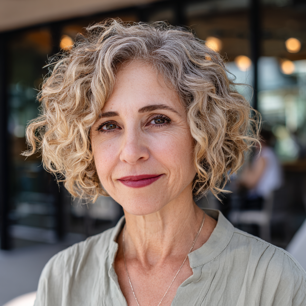 Chic Curly Bob with Soft Volume