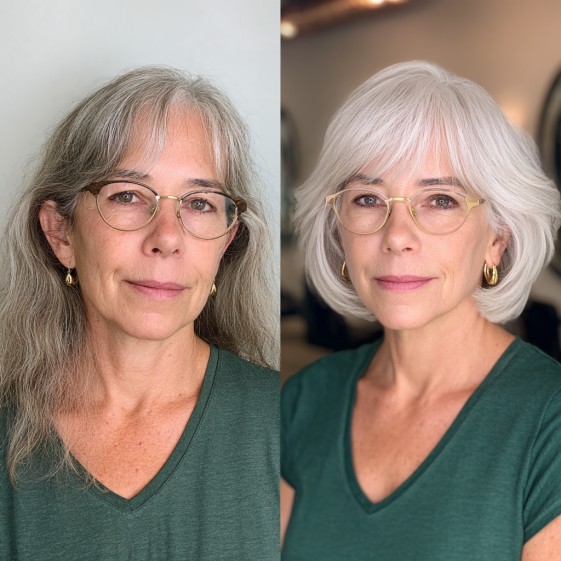 Chic Layered Bob with Subtle Highlights