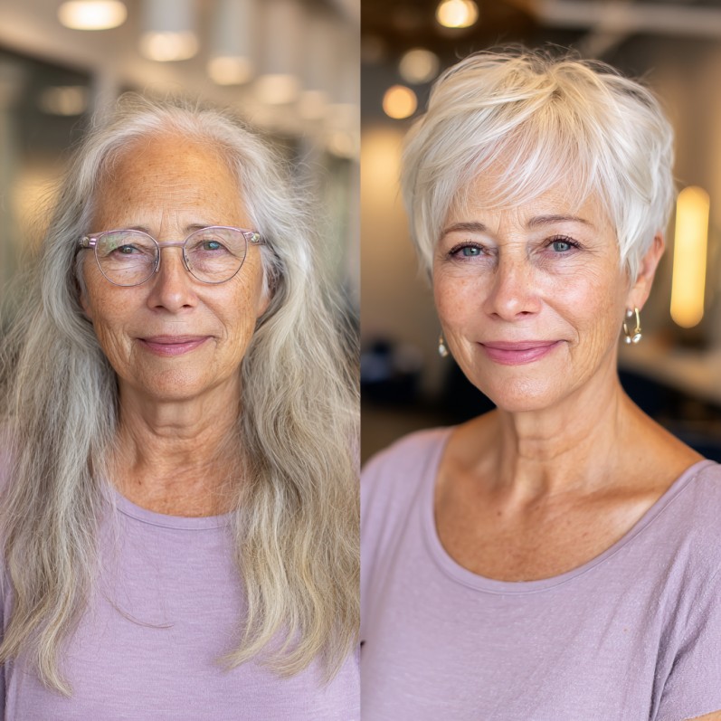 Chic Layered Pixie Cut with Soft Highlights