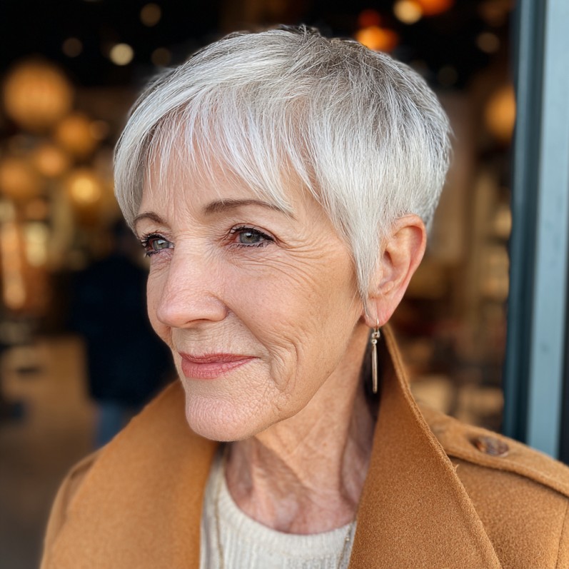 Chic Short Angular Pixie Cut with Soft Layers