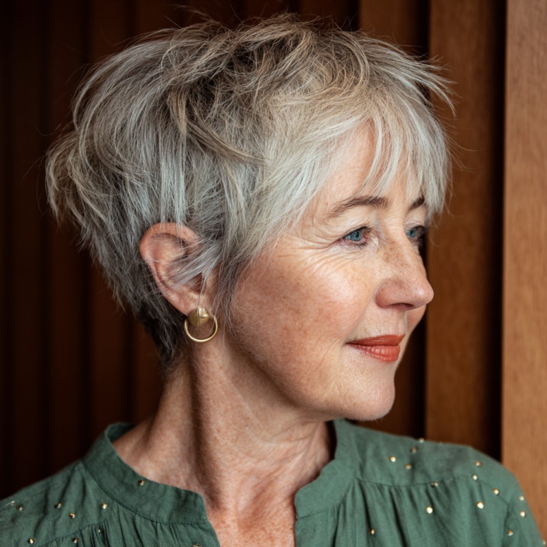 Chic Short Angular Pixie Cut with Textured Layers