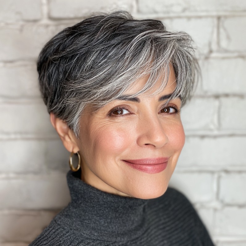 Chic Short Textured Crop with Striking Silver Accents