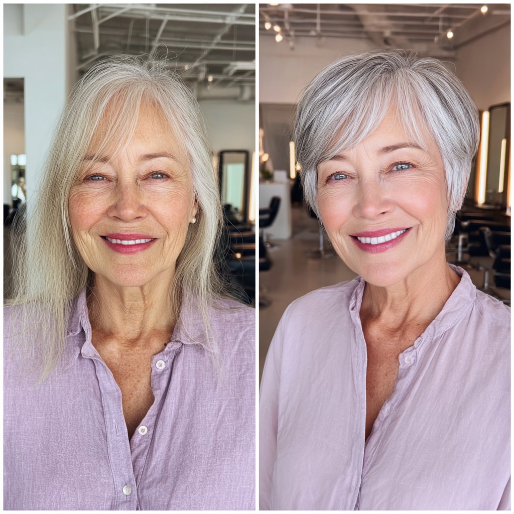 Chic Silver Pixie with Soft Volume