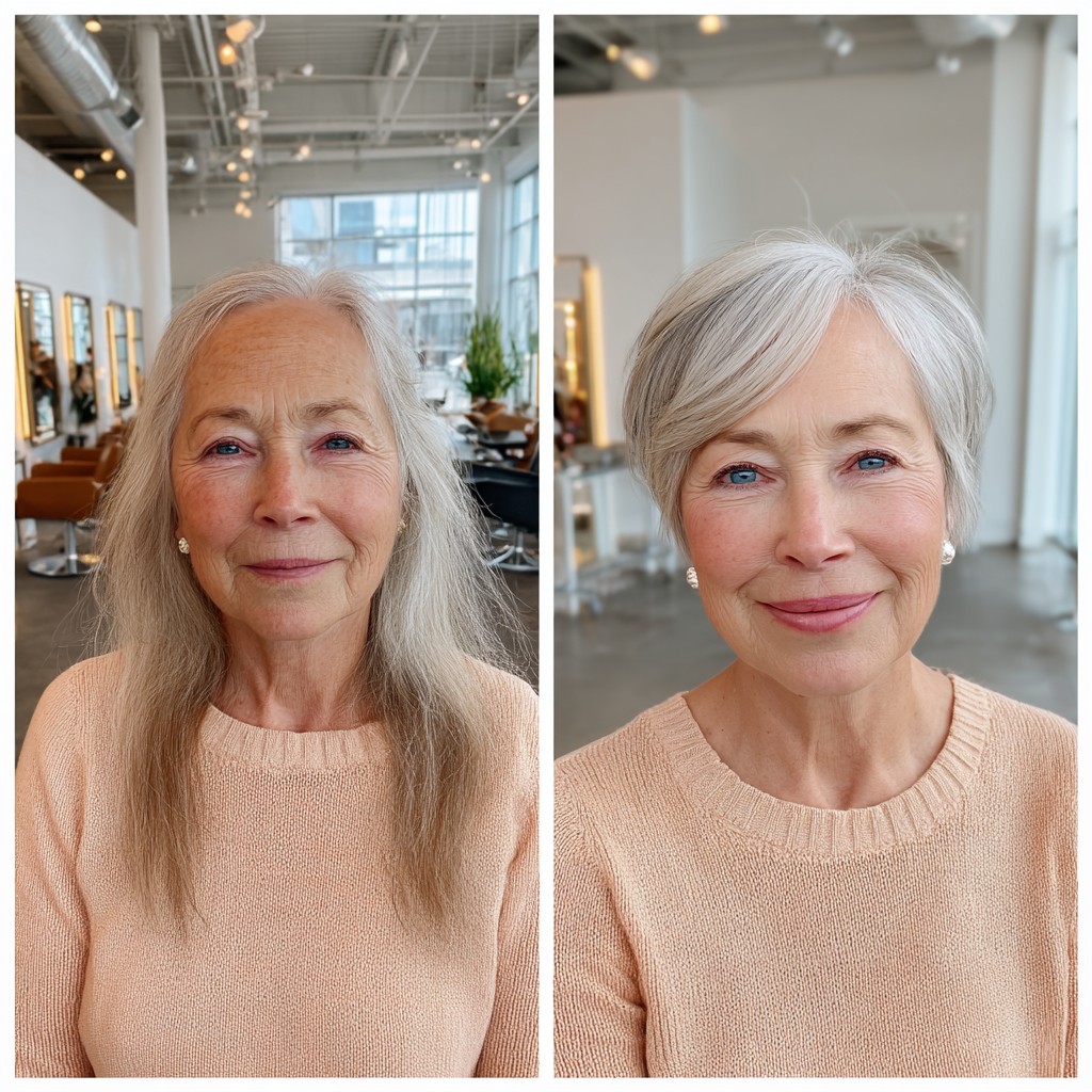 Chic Silver Textured Bob with Soft Waves