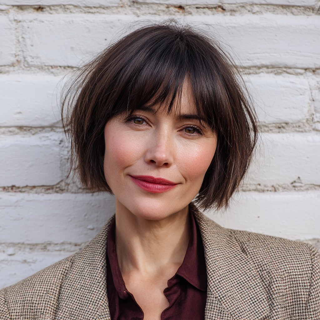 Chic Soft-Bob with Wispy Bangs
