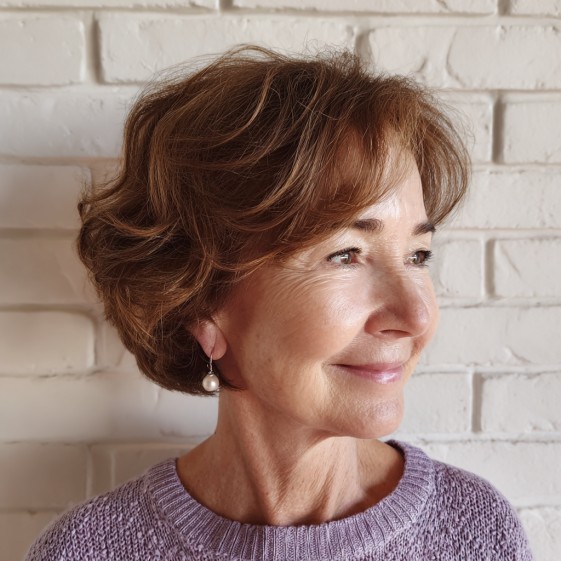 Chic Softly Layered Short Bob with Gentle Waves