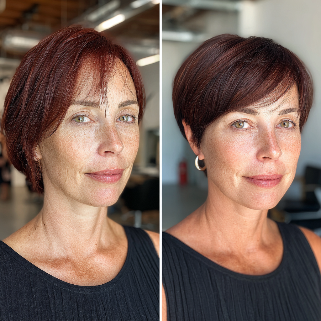 Chic Textured Burgundy Bob with Subtle Layers