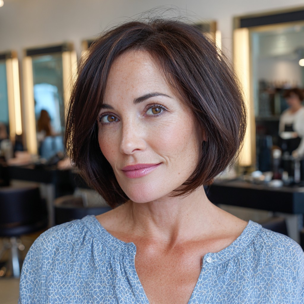 Chic Textured Chin-Length Bob with Subtle Volume