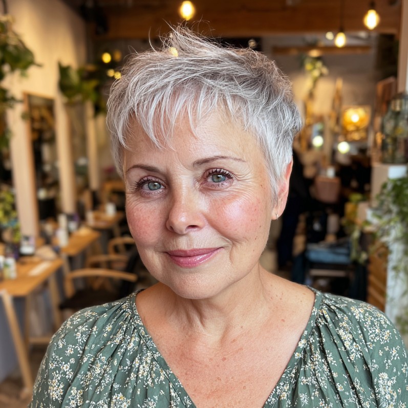 Chic Textured Pixie Cut with Subtle Feathering